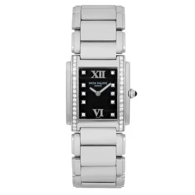 Patek Philippe Twenty4 Steel Quartz 0.45ct Diamond Black Dial Watch 4910/10A-001 - Image 1 of 4