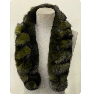 100% Real Rabbit Fur Scarf Knitted Neck Warm Collar Scarves Wraps Winter Women's - Image 1 of 4