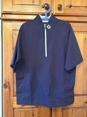 Footjoy Men's Golf  1/4 Zip Jacket Navy, Short Sleeve, Waterproof - Image 1 of 3