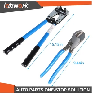 Labwork Crimping Tool For 6-50mm² Battery Wire Cable Lug Crimper + Cable Cutter - Picture 1 of 17