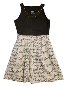 Epic Threads Girls Black White Love Tank Dress - Picture 1 of 2