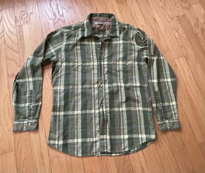 ExOfficio Men's LARGE Insect Shield Long Sleeve Green Plaid Soft Button Shirt. - Image 1 of 4