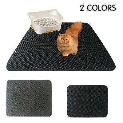 Double Layer Pet Cat Litter Box Mat Waterproof  Trapping Dog Kitten Filters • 18.37€