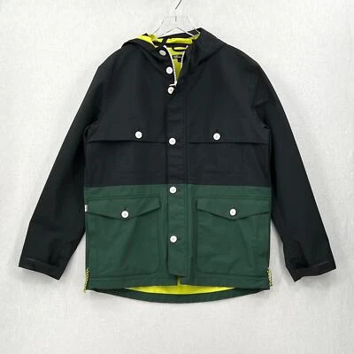 LEVIS CALIFORNIA Sierra Jacket Mens L Black Green Colorblock Hooded Waterproof - Image 1 of 4