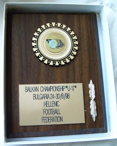 Greece Football Federation plaque soccer Balkan championship U-17 1998 box Cover