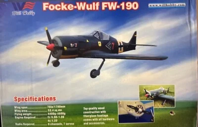 Will Hobby FW190 70” envergadura  Foto 1 de 4