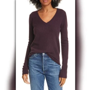Atm Anthony Thomas Melillo Women's Dark Maroon Cashmere V-neck Sweater Size M - Picture 1 of 11