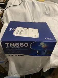 TN660 Toner Cartridge (4 Pack) 2600 Page High Yield For Brother(see Pic)  NEW!! - Bild 1 von 5