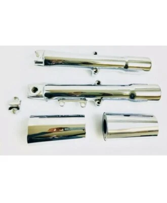 CUBIERTAS DE PATAS DE HORQUILLA CROMADAS HARLEY FAT BOY SOFTAIL FLSTC 2000-06 Heritage EXTRACTAS Foto 1 de 4