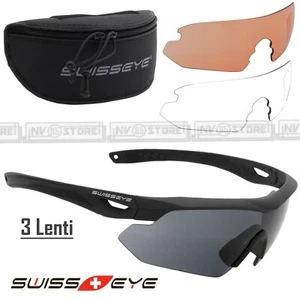 Occhiali Protettivi Balistici SWISSEYE NIGHTHAWK con Kit 3 Lenti Sunglasses NERO - Imagen 1 de 1