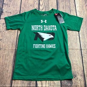 Under Armour Youth Medium North Dakota Fighting Hawk S/S Loose Fit Tee T Shirt