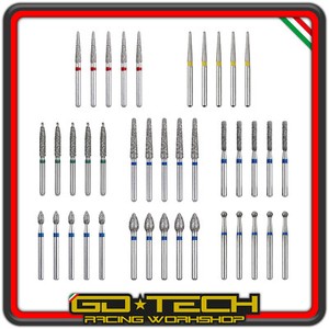 40 FRESE DIAMANTATE 1.6 mm PUNTE FRESINO ANGOLARE per LAVORAZIONE CILINDRI 2T