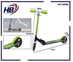 MONOPATTINO PER BAMBINI 2 RUOTE CON FRENO PIEGHEVOLE REGOLABILE MAX 50KG VERDE - Foto 1 di 6