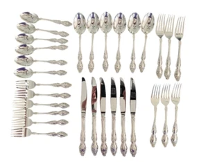 Vintage Oneida 1881 Rogers Silver-Plate 1967 Baroque Rose 30Pcs 6 Place Settings - Bild 1 von 15