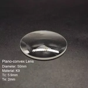 Plano Convex Lens D50mm R81.46mm K9 Optical Glass Scientific Research Experiment - Picture 1 of 6
