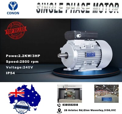 2.2kw 3HP 2850pm 3/4" 19mm shaft  Compressor motor single phase 240v dual caps - Image 1 of 4