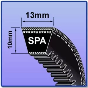 SPAX COGGED SPA SECTION V BELT SIZES SPAX1180 - SPAX1750 V BELT 13MM X 10MM XPA - Picture 1 of 1