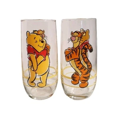 Juego de 2 vasos de vidrio Disney Anchor Hocking Pooh Tigger 16 OZ Foto 1 de 4
