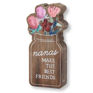 Quadro Collins 'Nanas Fai I Migliori Amici' Mini Mensola Floreale Sitter Regalo - Foto 1 di 2