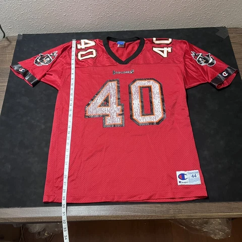 Vintage 90s Mike Alstott Tampa Bay Buccaneers #40 Champion NFL Jersey Men's 44 Cover