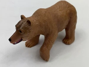Terra by Battat Brown Grizzly Bear Solid Figure Wild Animal 3" tall 5" long - Picture 1 of 9