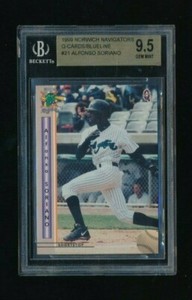 1999 Q Blueline NORWICH Navigators ALFONSO SORIANO BGS 9.5 pre rookie rc 