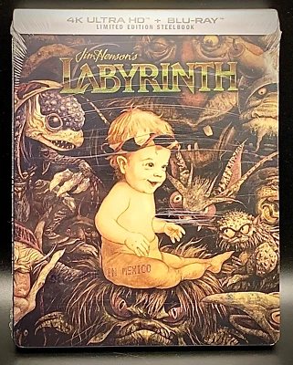 LABYRINTH (JIM HENSON) - WALMART EXCLUSIVE 4K BLURAY STEELBOOK **NEW & SEALED!** - Image 1 of 4