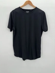 Cuts Short Sleeve Curved Hem Black Tee Shirt Men’s Size Large - Picture 1 of 6