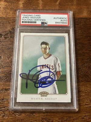 Tarjeta Topps firmada por IP Jered Weaver PSA ADN certificado de autenticidad ángeles losa autografiada Foto 1 de 2