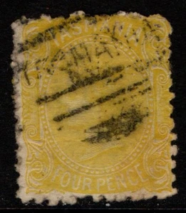 Australia Tasmania 1880 1891 4d Four Pence yellow perf 11½ SG162 Used - Picture 1 of 1