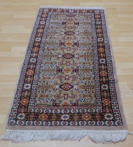 Oriental Hall Runner Carpet Rug Hand Made Wool Vintage Lahore 4ft 11" x 2ft 4" - Picture 1 of 12