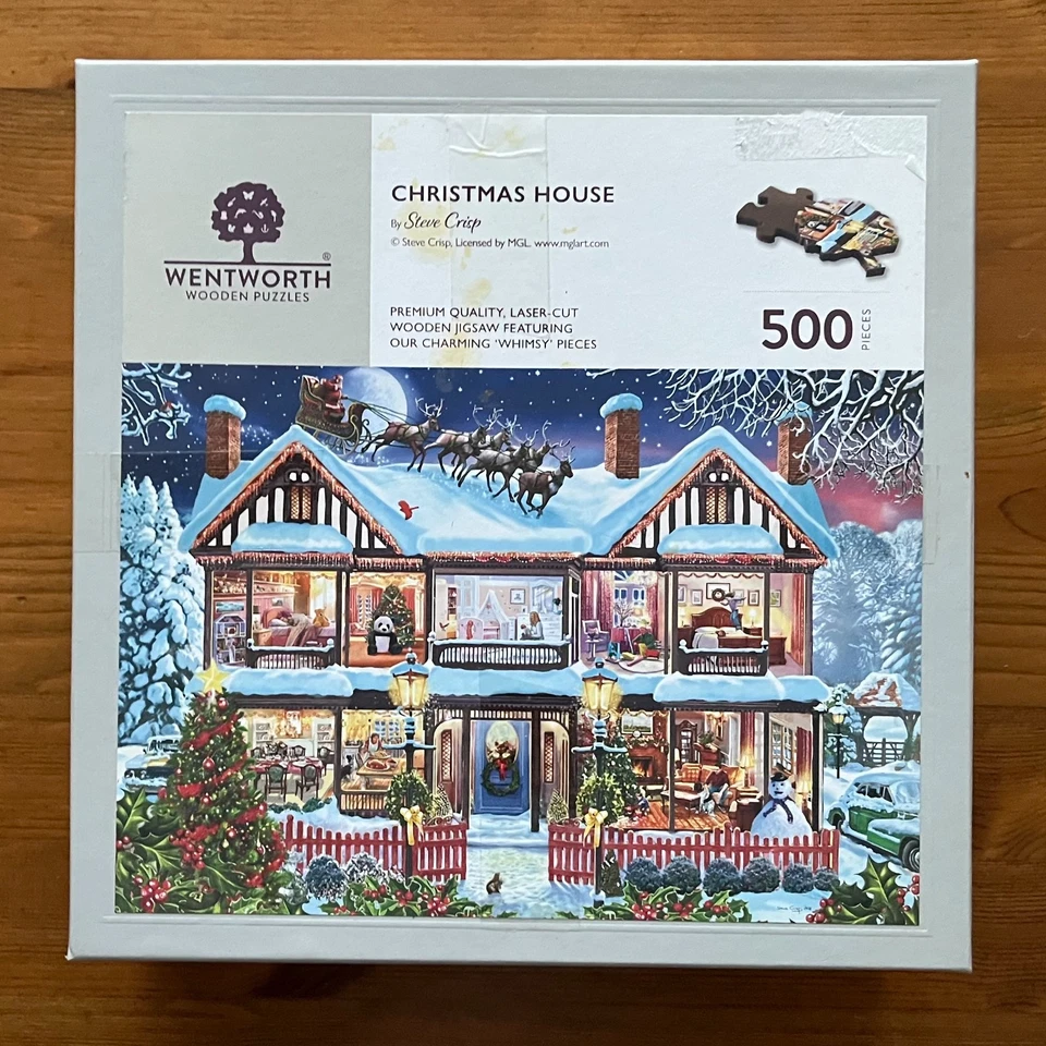 Christmas House - 500 piece Wentworth wooden puzzle snow xmas COMPLETE - Image 1 of 4