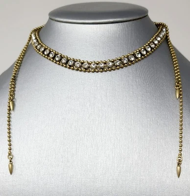 Loren Hope Necklace Gold Tone Crystal Choker Necklace Pre-owned In New Condition - Image 1 of 4