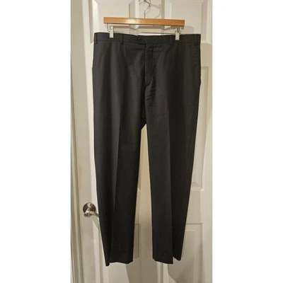 Pantalones de vestir para hombre Armani Collezioni 38x32 azul marino a rayas mezcla de lana Foto 1 de 4