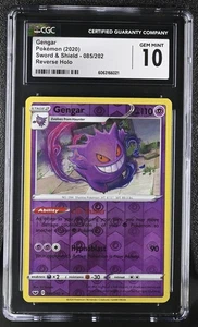 Pokémon Card GENGAR Reverse Holo #085 Sword & Shield Base Set CGC 10 GEM MINT - Picture 1 of 3