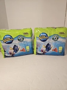 NEW! 2-Pack Huggies Little Swimmers Small  16-26 LB Disposable Swimpants 20 ct - Picture 1 of 5