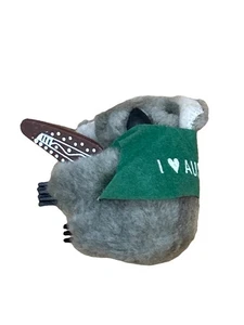 Peluche orso koala verde I Love Australia vintage anni 80 souvenir clip-on boomerang - Foto 1 di 4