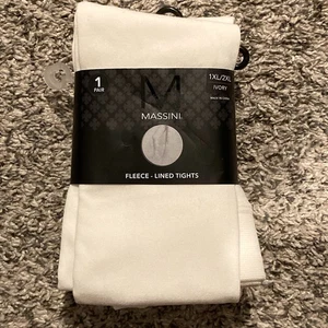 MASSINI Fleece gefütterte Strumpfhose GR 1XL/2XL ELFENBEIN weich warm - Bild 1 von 5