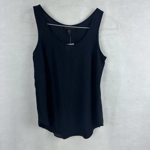 J Crew Petite Chiffon Top Blouse 00P New Navy Blue - Foto 1 di 12
