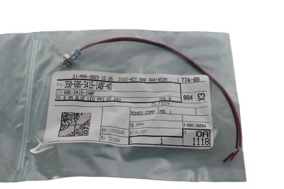 NEW Dialight 606-3415-140F LED Panel Indicator Blue 24V 15mA Wire Leads - 6'' - Image 1 of 3