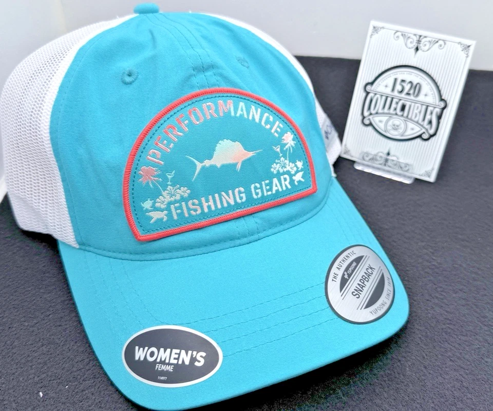 Columbia женщин PFG шляпа SnapBack хвост один размер бирюзовый/белый новый с Ярлыками - Изображение 1 из 1
