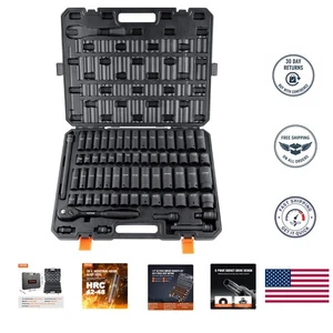 High Torque 65-Piece Impact Socket Set - Cr-V Alloy Steel, Easy-to-Read Markings - Bild 1 von 11