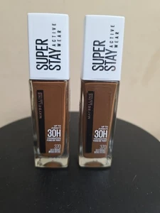 2x Maybelline Superstay fondotinta copertura completa 30 ore 370 bronzo profondo 1 oz - Foto 1 di 2