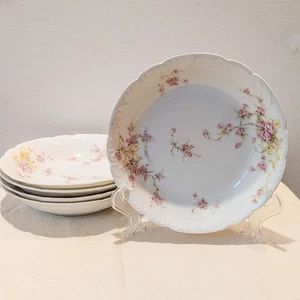 5 Haviland Limoges Frankreich "Muster aufgetragen" rosa Rosen Schleiger 7,5" Schalen - Bild 1 von 8