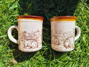 Tazas de cerámica en relieve Biltons Rabbits - Hechas en Inglaterra - De colección - Imagen 1 de 6