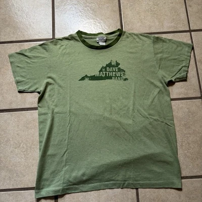 Camiseta de colección Dave Matthew’s Band verde puntada cara de montaña timbre grande Foto 1 de 4