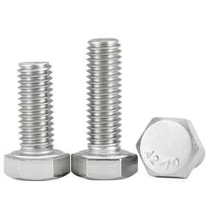 M10 M12 Hexagon Head Set Screws Fully Threaded Bolts A4/316 Stainless Steel - Picture 1 of 54