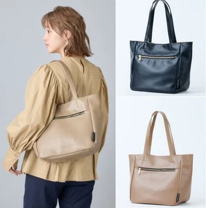 Legato Largo 【URBAN】Soft PU faux leather Simple shoulder/handheld tote bag - Picture 1 of 16