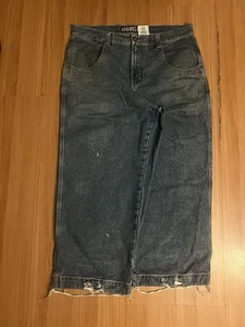JNCO Twin Cannon Dark Stone Wash Jeans 26 42 x 30 Baggy Wide Leg - Picture 1 of 4