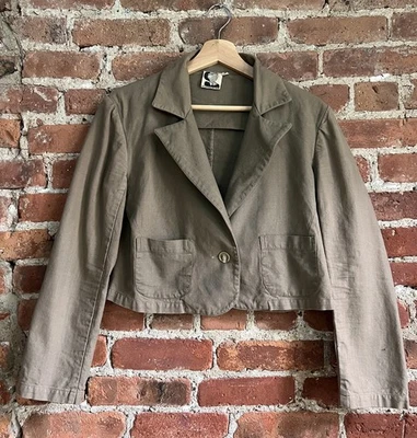 Chaqueta de Algodón Willi Smith Blazer Recortado para Mujer Bolsillos en L Otoño Vintage Años 70 80 Foto 1 de 4